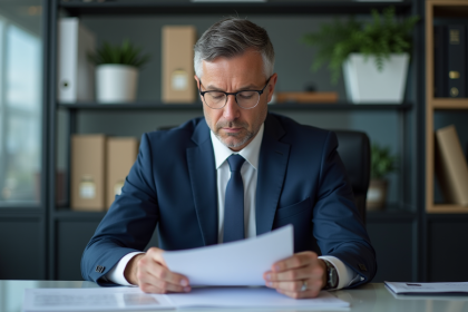 Conseiller financier en costume navy en réunion
