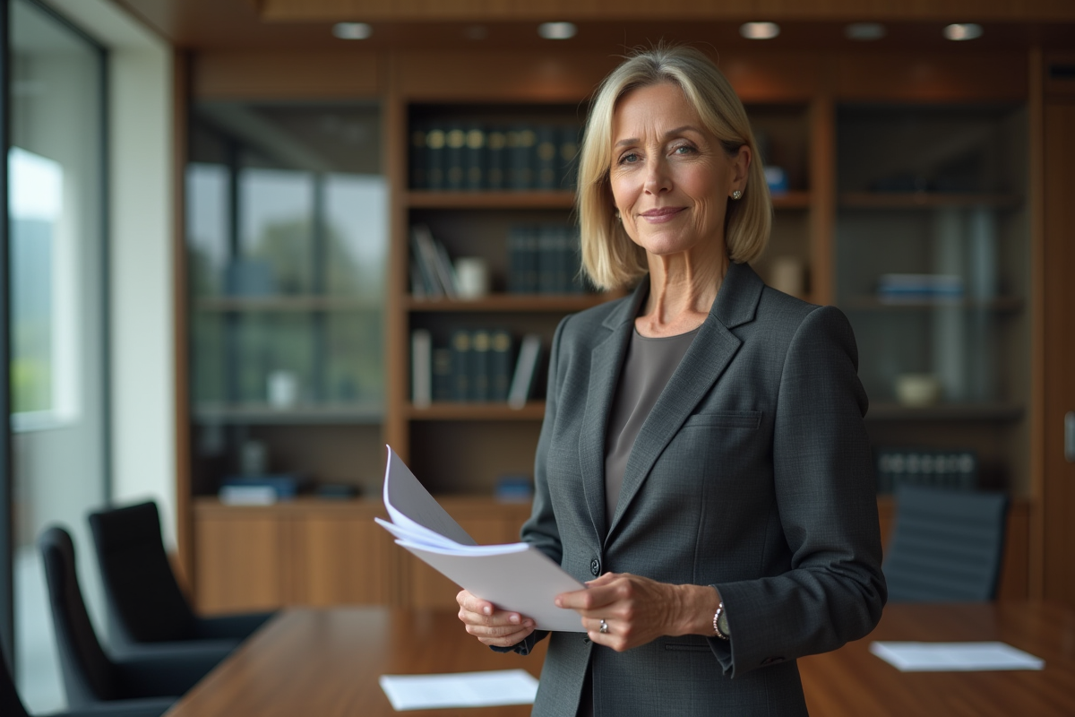 Femme en réunion dans une salle de conférence