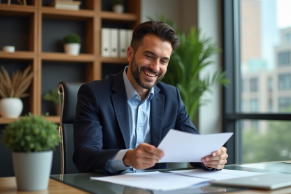 Homme d'affaires confiant dans un bureau moderne
