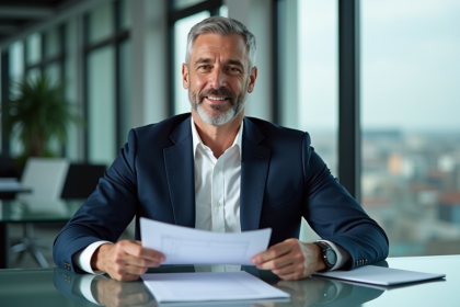 Homme d'affaires confiant dans un bureau moderne