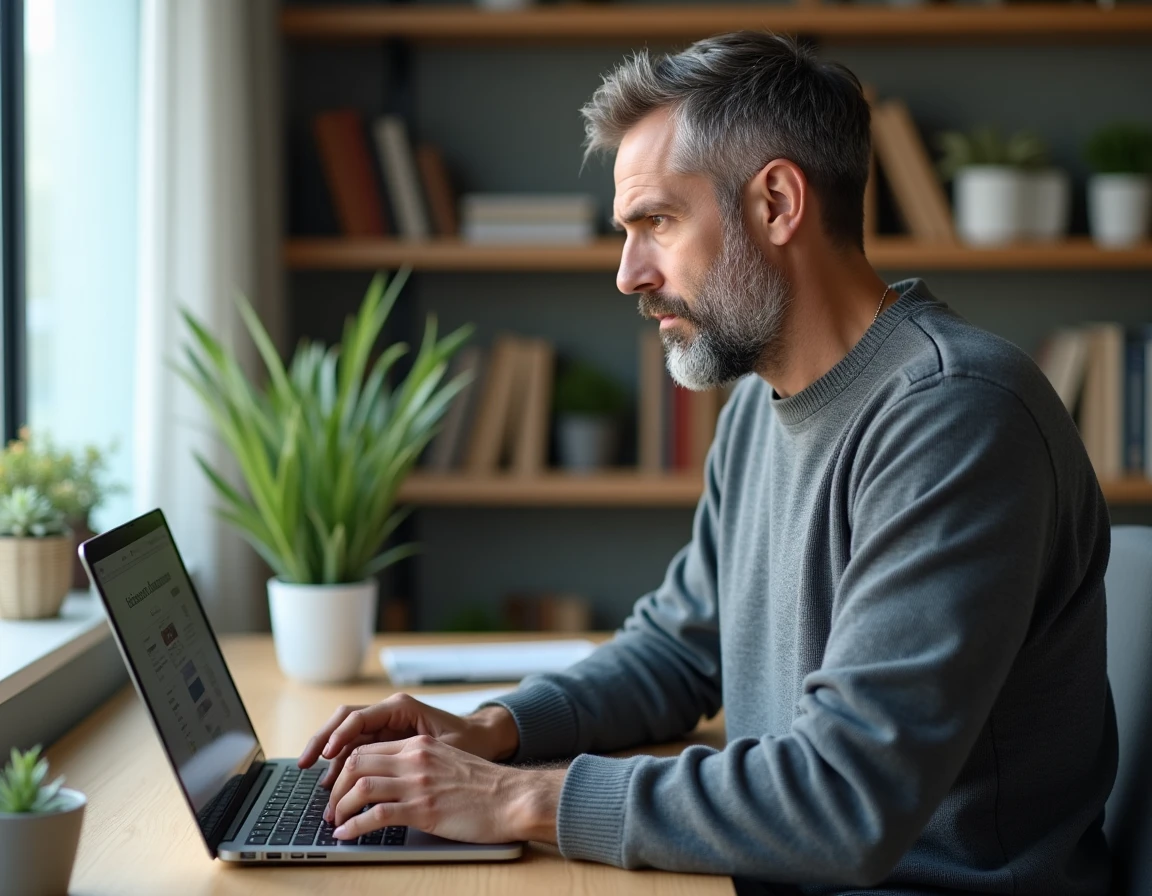 Homme utilisant un calculateur de salaire net en ligne pour un salaire brut de 2480 euros en 2026