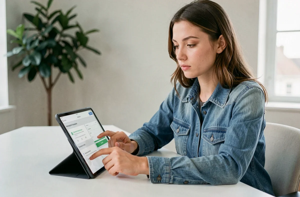 Jeune femme normande utilisant Magnolia.fr pour comparer et substituer son assurance emprunteur en ligne