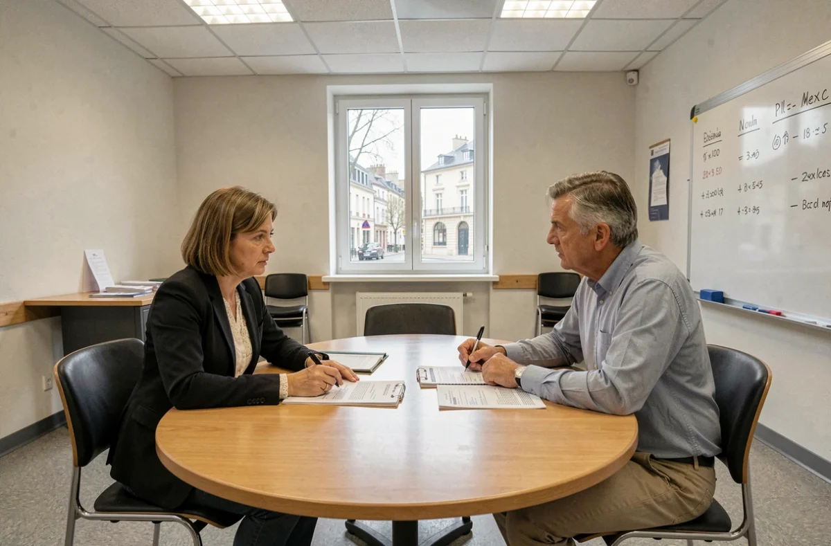 Réunion d'élus municipaux en salle de conseil, discussion sur les indemnités et salaires des maires adjoints dans une commune française en 2026